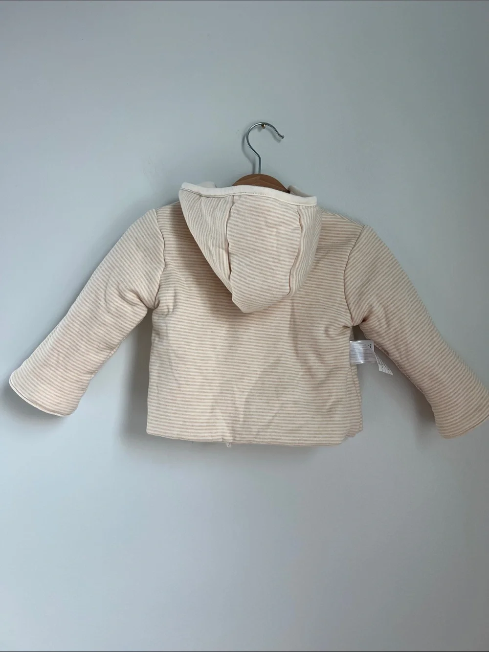 Natures Purest | Cream Hooded Baby Puffer Coat Heart Embroidery NWT Size 3-6M